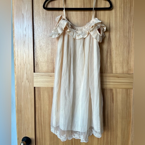 Free People Dress- Cream, Off the Shoulder, embroidered, Mini size small - Picture 4 of 5